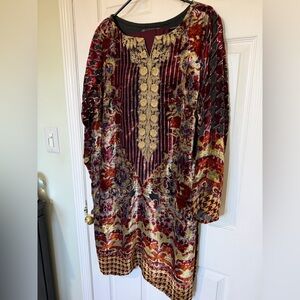 Elegant Multicolor Velvet Dress